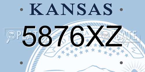 5876XZ Kansas License Plate
