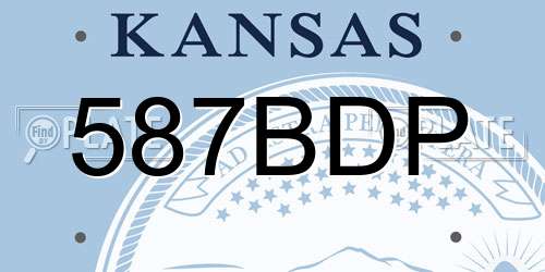 587BDP Kansas License Plate