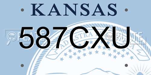 587CXU Kansas License Plate