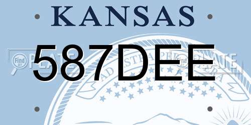 587DEE Kansas License Plate