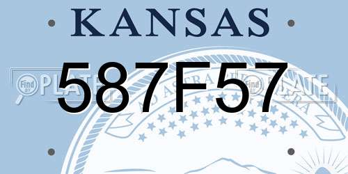 587F57 Kansas License Plate