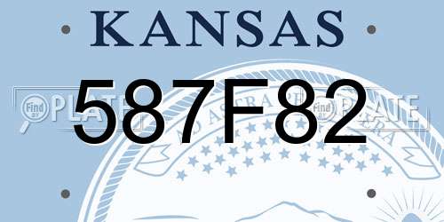 587F82 Kansas License Plate