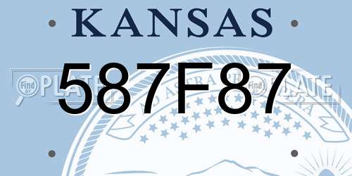 587F87 Kansas License Plate