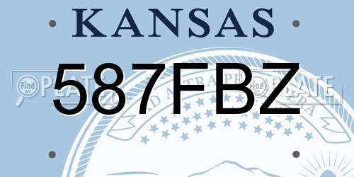 587FBZ Kansas License Plate