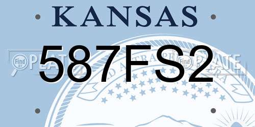 587FS2 Kansas License Plate