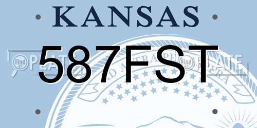 587FST Kansas License Plate