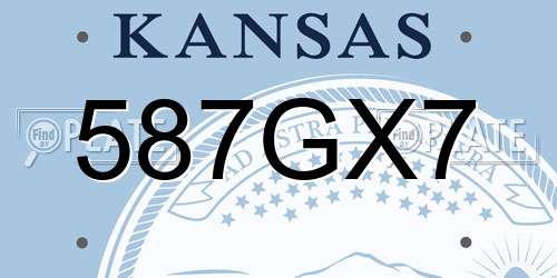 587GX7 Kansas License Plate