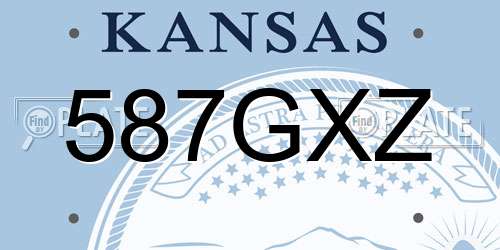 587GXZ Kansas License Plate
