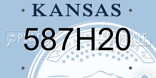 587H20 Kansas License Plate
