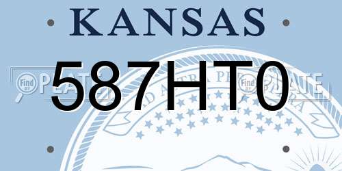587HT0 Kansas License Plate