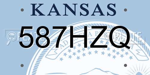 587HZQ Kansas License Plate