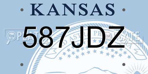 587JDZ Kansas License Plate