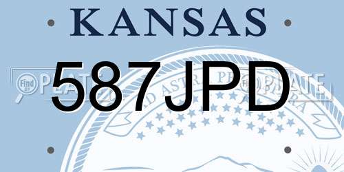 587JPD Kansas License Plate