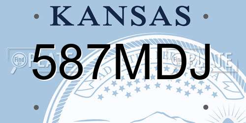 587MDJ Kansas License Plate