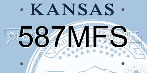 587MFS Kansas License Plate