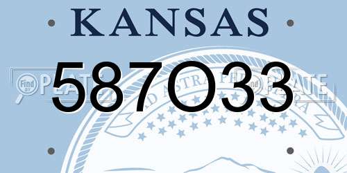 587O33 Kansas License Plate