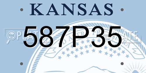 587P35 Kansas License Plate