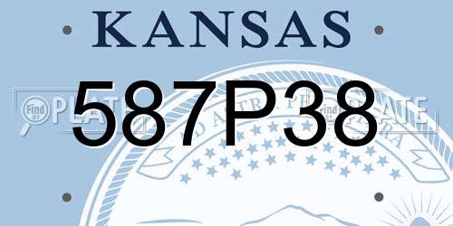 587P38 Kansas License Plate