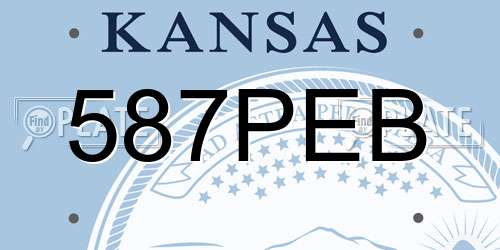 587PEB Kansas License Plate