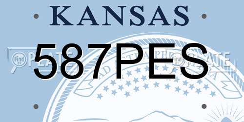 587PES Kansas License Plate