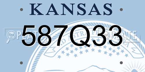 587Q33 Kansas License Plate