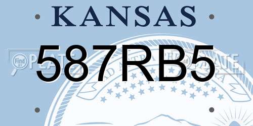 587RB5 Kansas License Plate