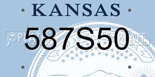 587S50 Kansas License Plate