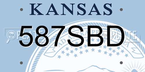 587SBD Kansas License Plate