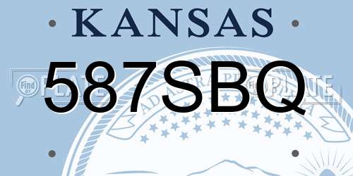 587SBQ Kansas License Plate