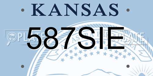 587SIE Kansas License Plate