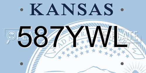 587YWL Kansas License Plate