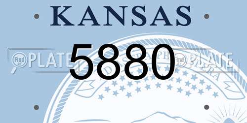 5880 Kansas License Plate
