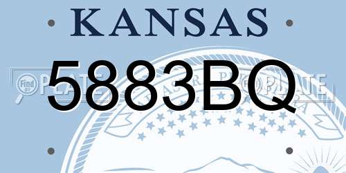 5883BQ Kansas License Plate