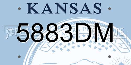 5883DM Kansas License Plate