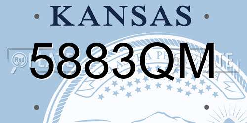 5883QM Kansas License Plate