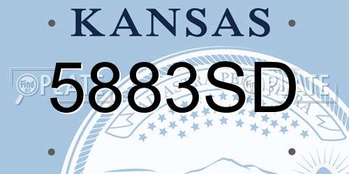 5883SD Kansas License Plate