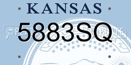 5883SQ Kansas License Plate
