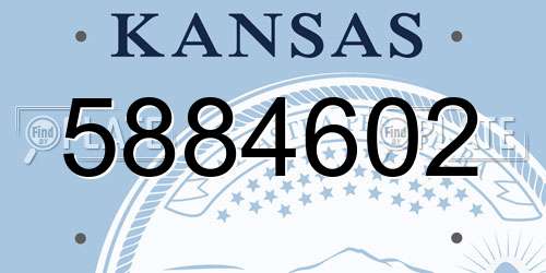 5884602 Kansas License Plate