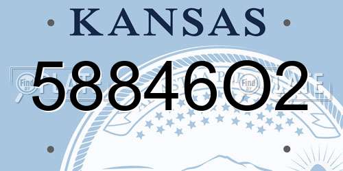58846O2 Kansas License Plate