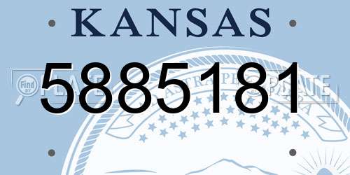 5885181 Kansas License Plate