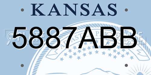 5887ABB Kansas License Plate