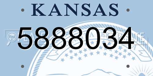5888034 Kansas License Plate