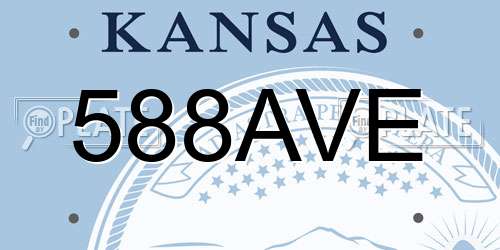 588AVE Kansas License Plate