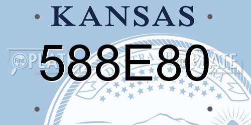 588E80 Kansas License Plate