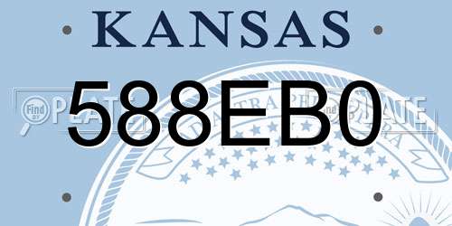 588EB0 Kansas License Plate