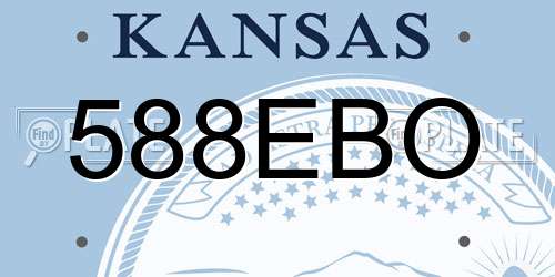 588EBO Kansas License Plate