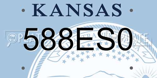 588ES0 Kansas License Plate