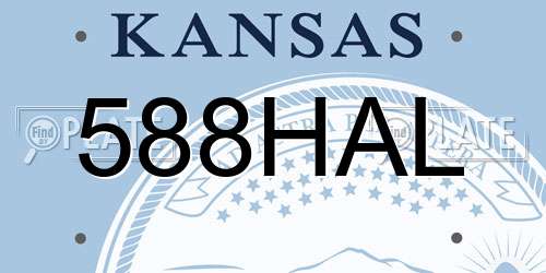 588HAL Kansas License Plate