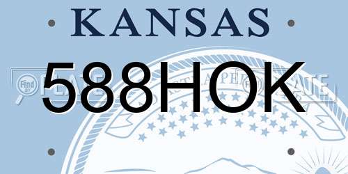 588HOK Kansas License Plate