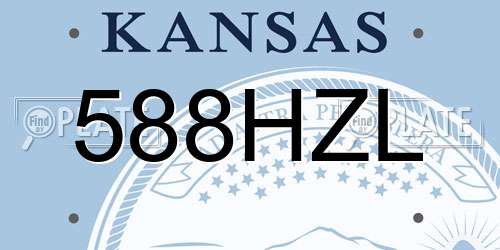 588HZL Kansas License Plate